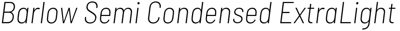 Barlow Semi Condensed ExtraLight Italic font