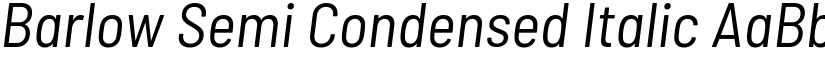 Barlow Semi Condensed Italic font