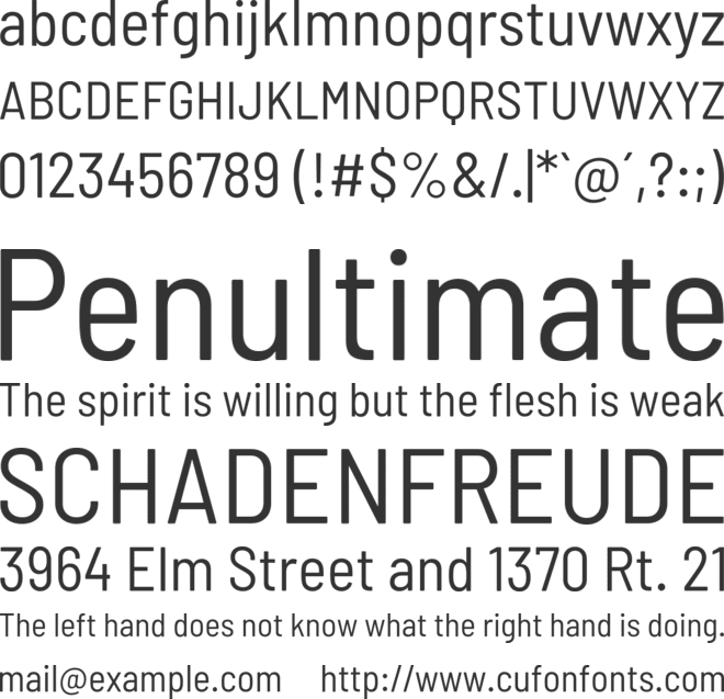 Barlow Semi Condensed font preview