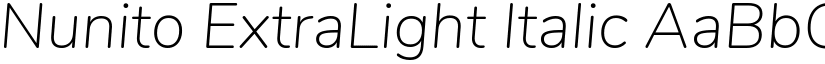 Nunito ExtraLight Italic font