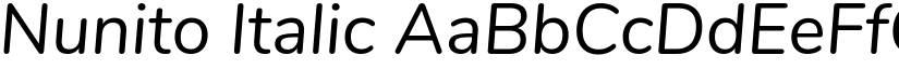 Nunito Italic font