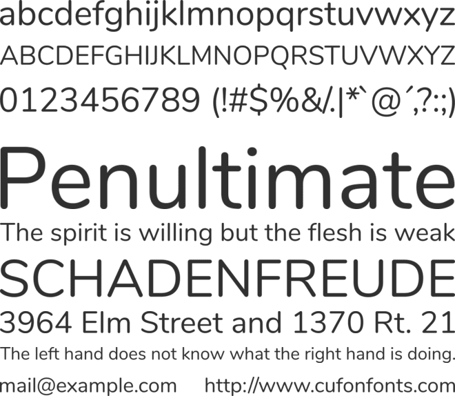 Nunito font preview