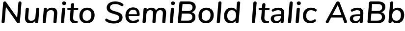 Nunito SemiBold Italic font