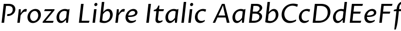 Proza Libre Italic font
