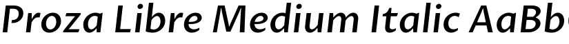 Proza Libre Medium Italic font
