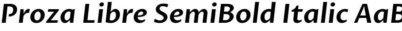 Proza Libre SemiBold Italic font