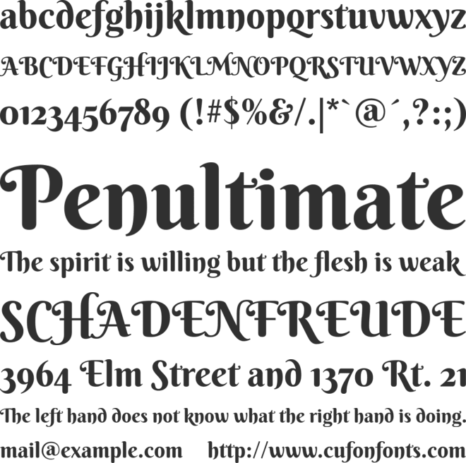Berkshire Swash font preview