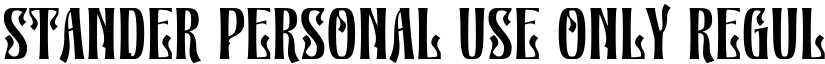 Stander Personal Use Only font download