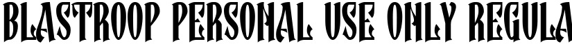 Blastroop Personal Use Only Regular font