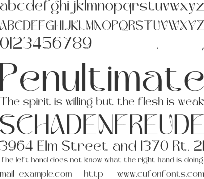 Velavine font preview