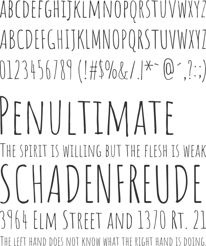 Amatic SC font preview