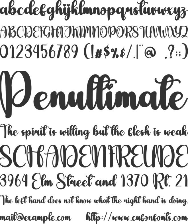 Gluten font preview