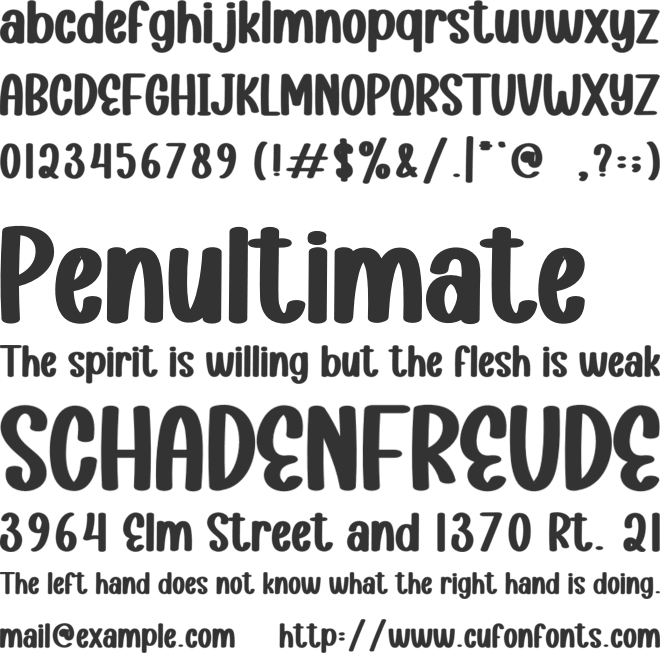 Cuttie Bunny font preview