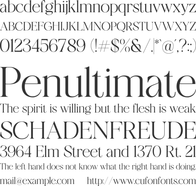 Tangier font preview