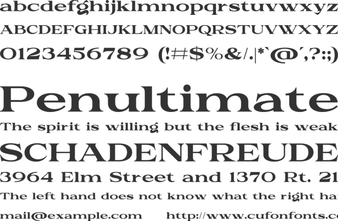 Benira font preview