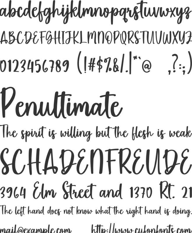 Daydreams font preview