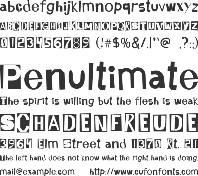 SHATTERLINE font preview