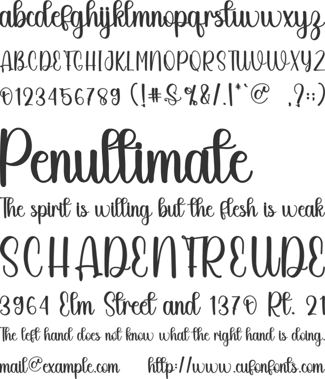 Morning Sunday font preview