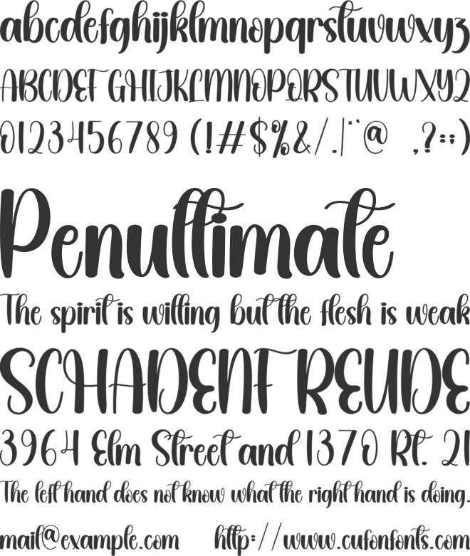 Sugarberry font preview