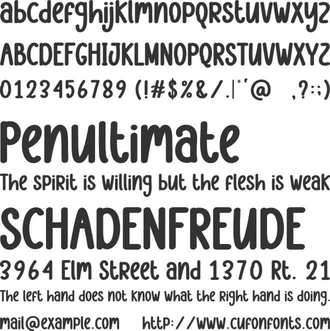 Packages font preview