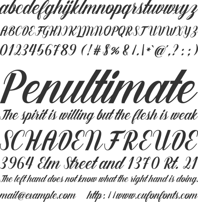 Barna Script font preview