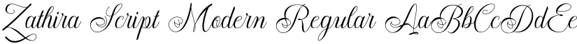 Zathira Script Modern Regular font