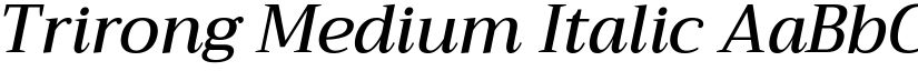 Trirong Medium Italic font