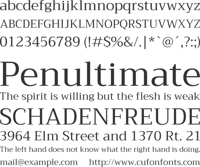 Trirong font preview