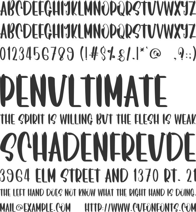 Horror Planner font preview