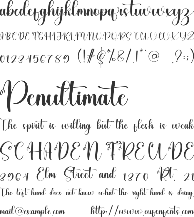 Talenta font preview