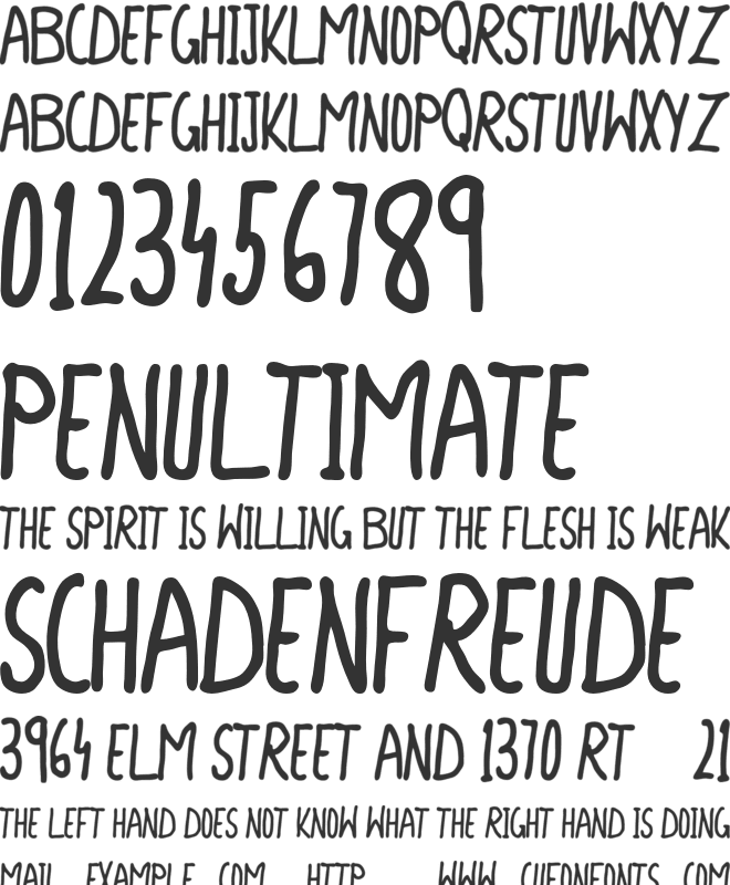 AQ Hand Graffiti font preview