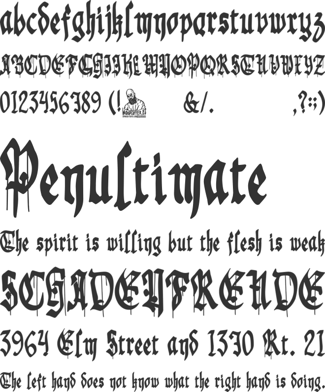 Gothic Godness font preview