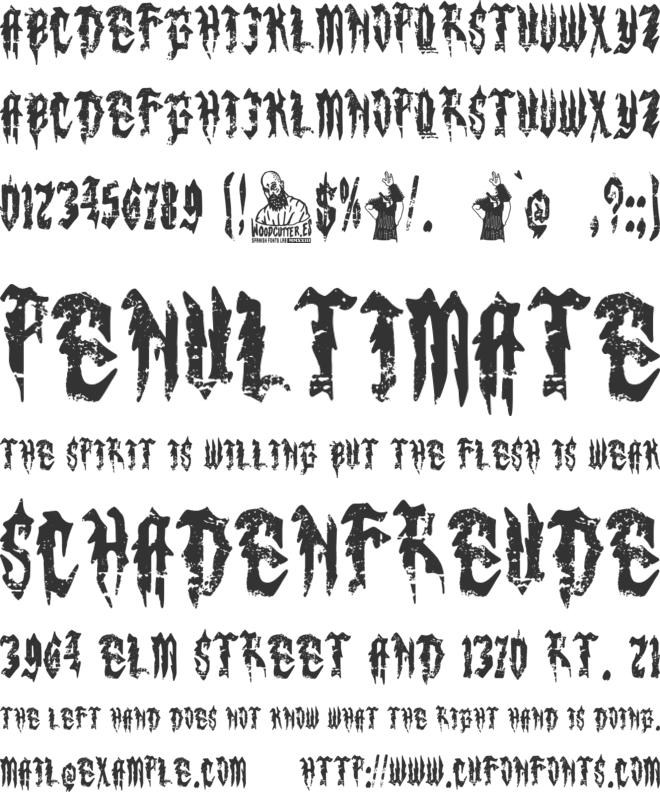 Lords of Dark Metal font preview