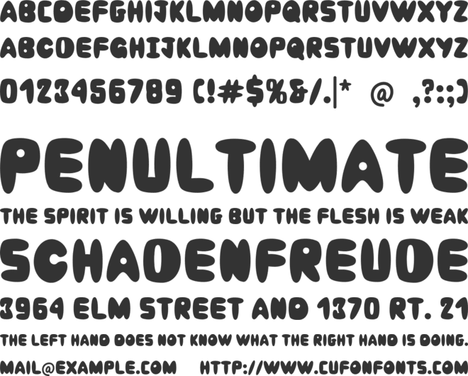 Avokado font preview