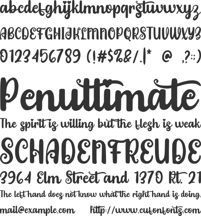 Bridemast font preview