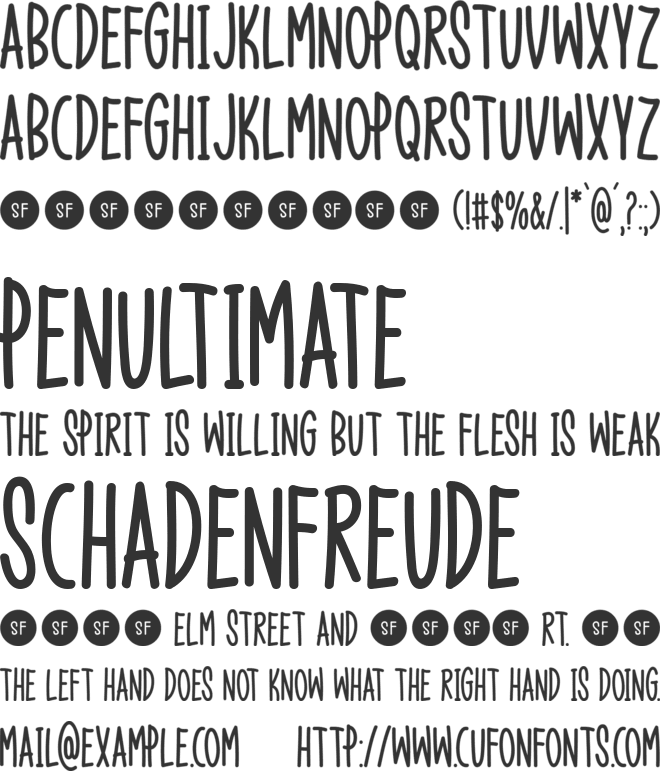 Grownup font preview