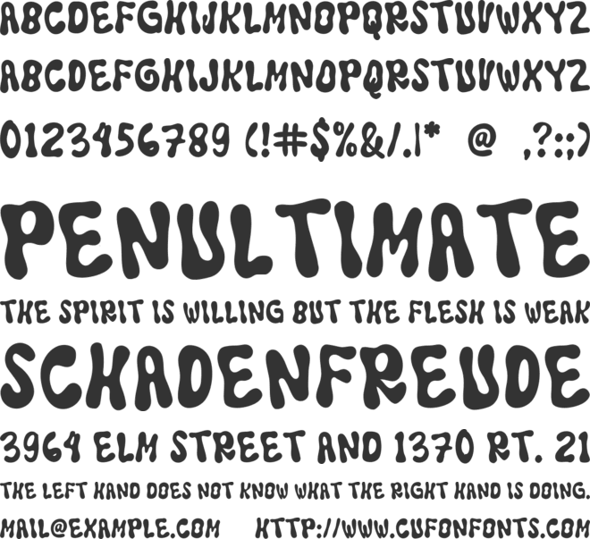Bubybins font preview