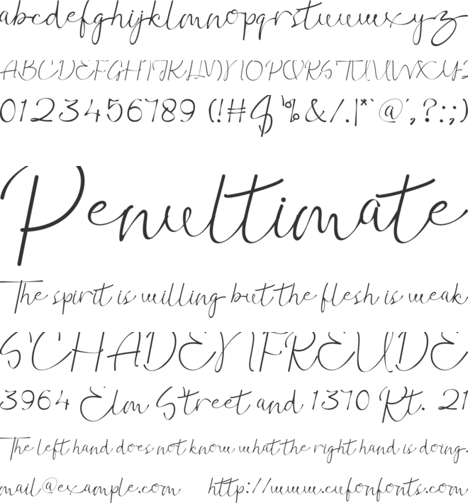 Thalune font preview