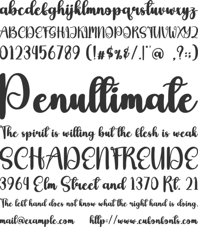 Roading font preview