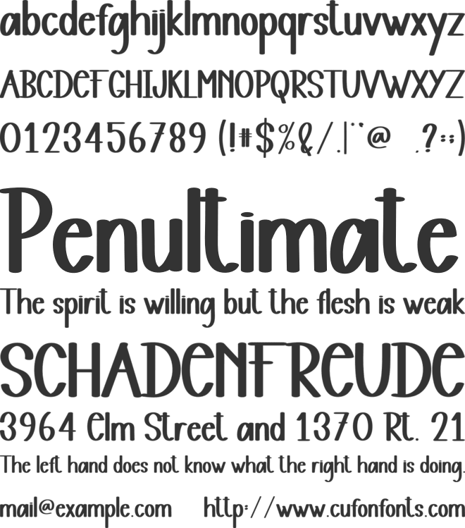 Raindrop font preview