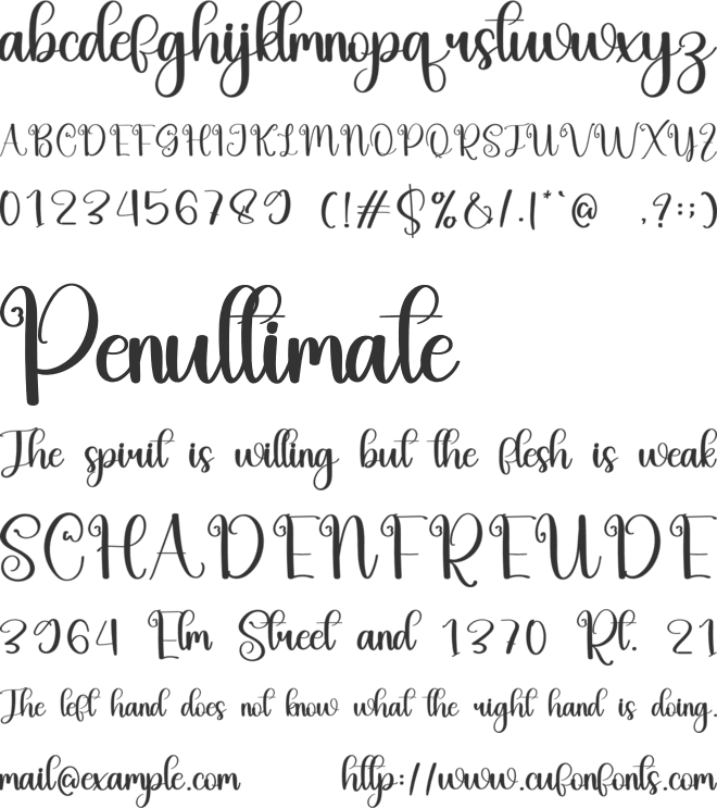 Charms font preview