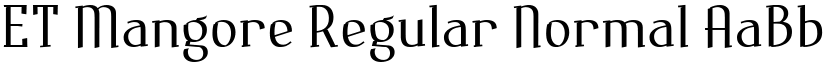 ET Mangore Regular Normal font