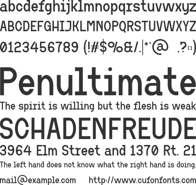 Boliand font preview