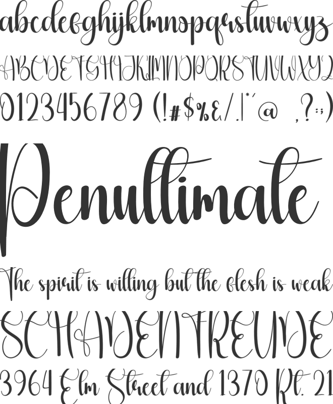 Beauty Vacation font preview