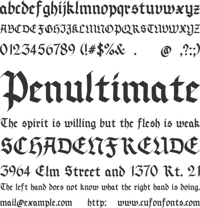 Black suffer font preview