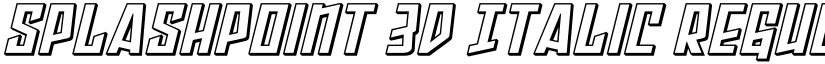 Splashpoint 3D Italic Regular font