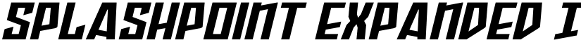 Splashpoint Expanded Italic Regular font