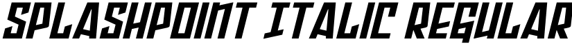 Splashpoint Italic Regular font