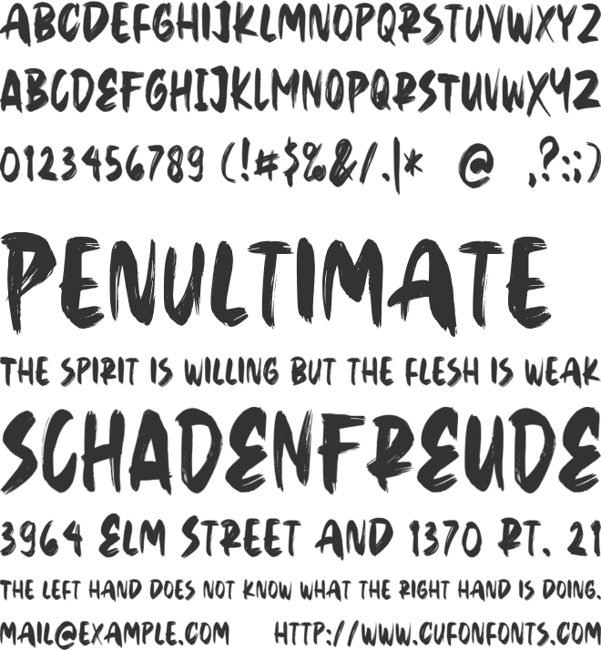 Playbrush font preview