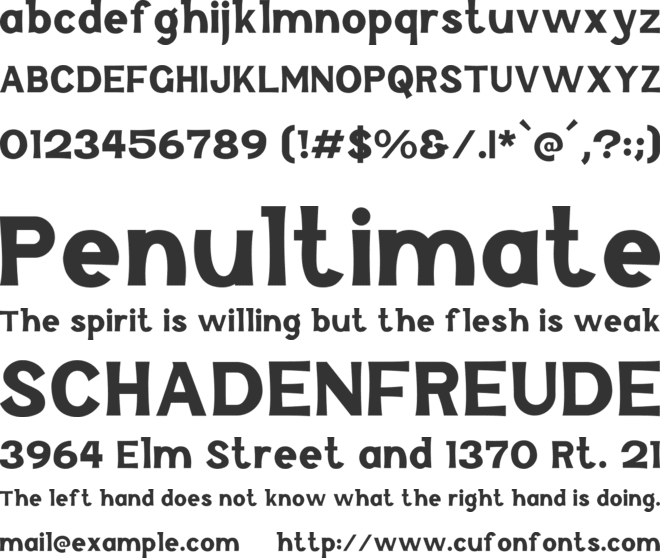 Megifera Indica font preview